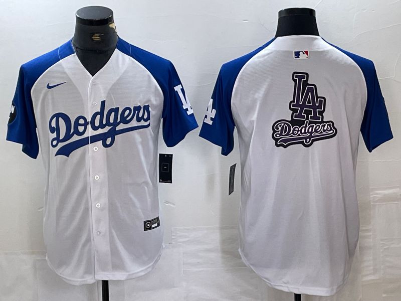 Men Los Angeles Dodgers Blank White Fashion Nike Game MLB Jersey style 5